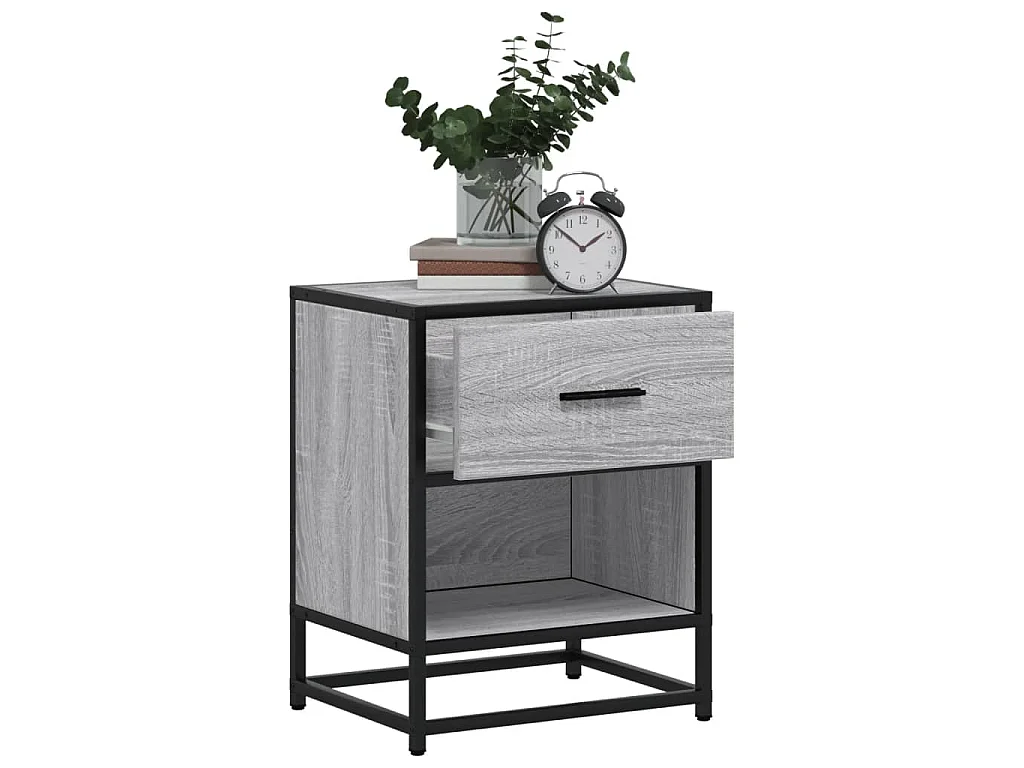 Table de chevet sonoma gris 40x31x50 cm bois d'ingénierie