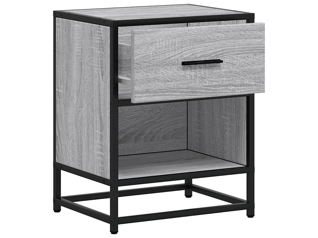 Table de chevet sonoma gris 40x31x50 cm bois d'ingénierie