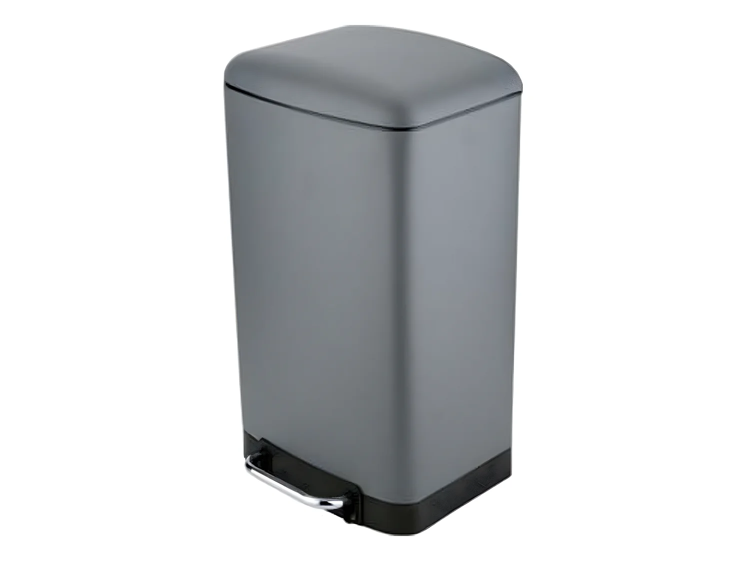 Poubelle rectangulaire à pédale coloris anthracite - 30 Litres
