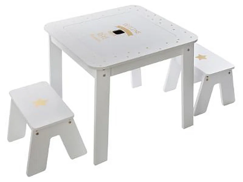 Ensemble table et 2 chaises pour enfant coloris multicolore