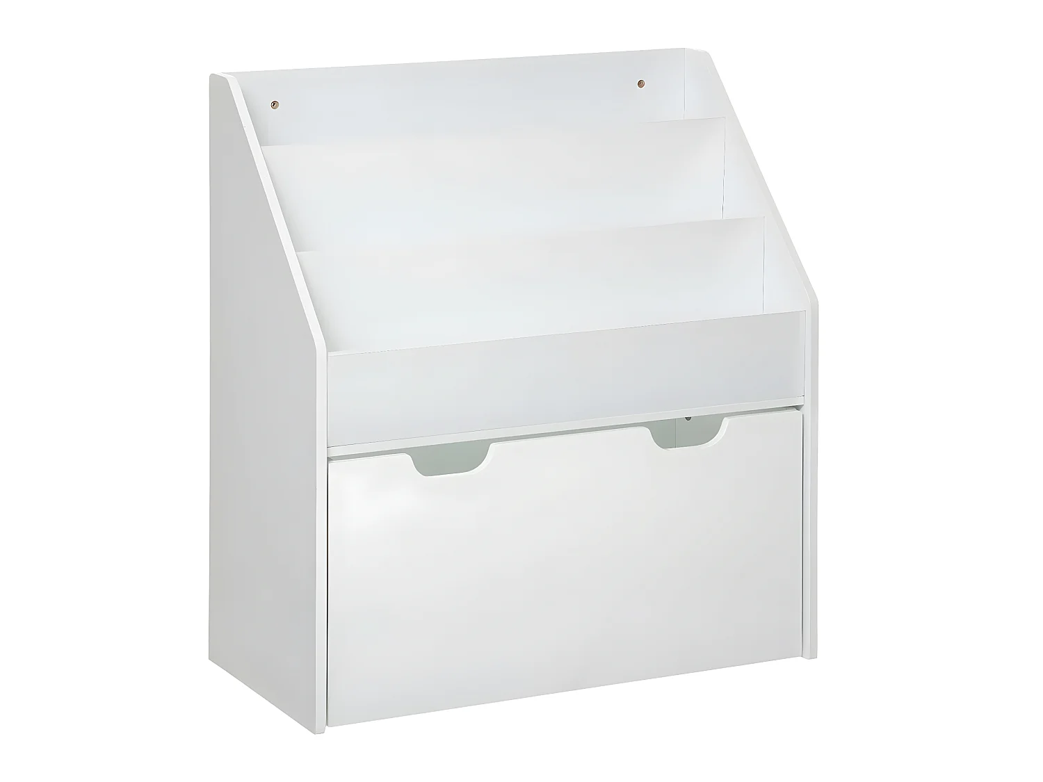 Bibliothèque en bois coloris blanc - Longueur 62 x Profondeur 30 x Hauteur 70 cm
