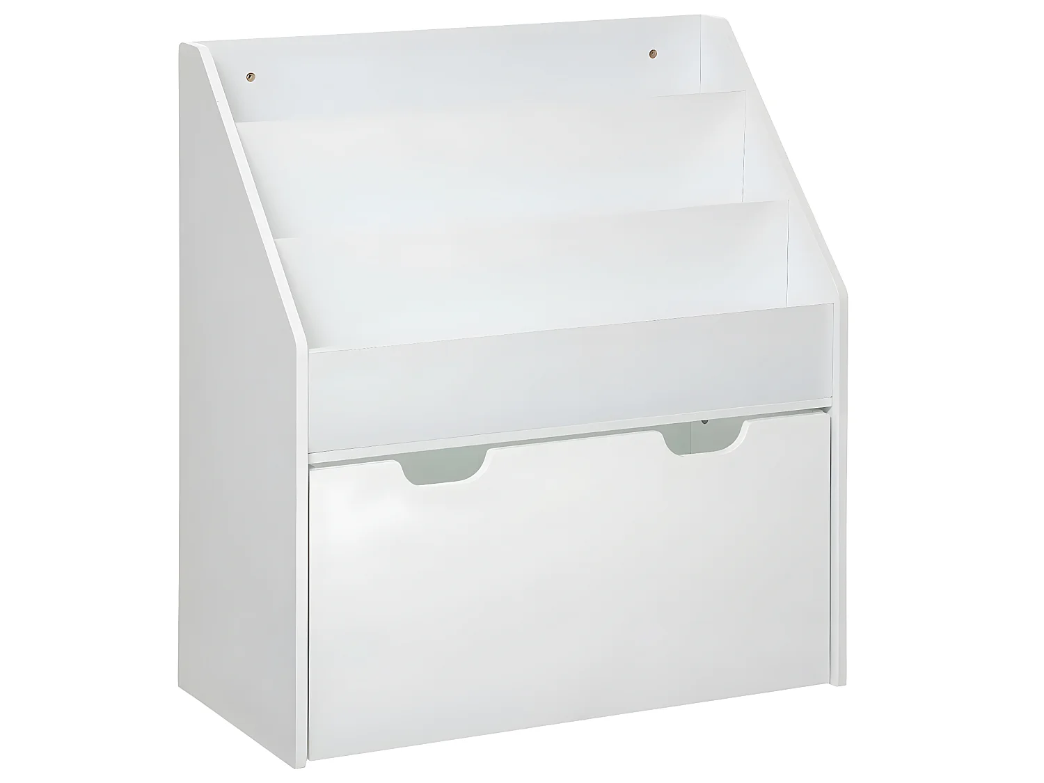 Bibliothèque en bois coloris blanc - Longueur 62 x Profondeur 30 x Hauteur 70 cm
