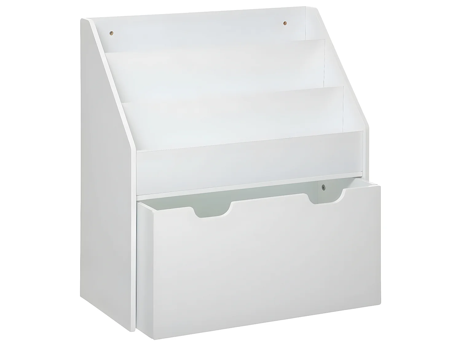 Bibliothèque en bois coloris blanc - Longueur 62 x Profondeur 30 x Hauteur 70 cm