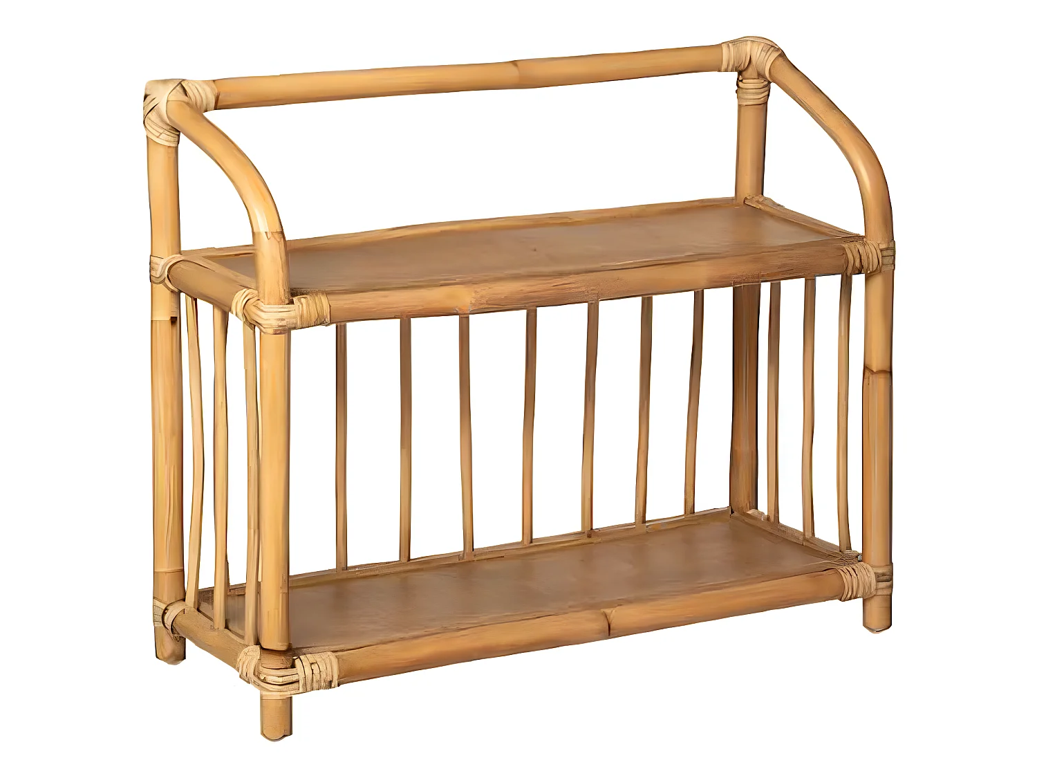 Bibliothèque basse pour enfant en rotin naturel - L.60 x P.20 x H.50 cm