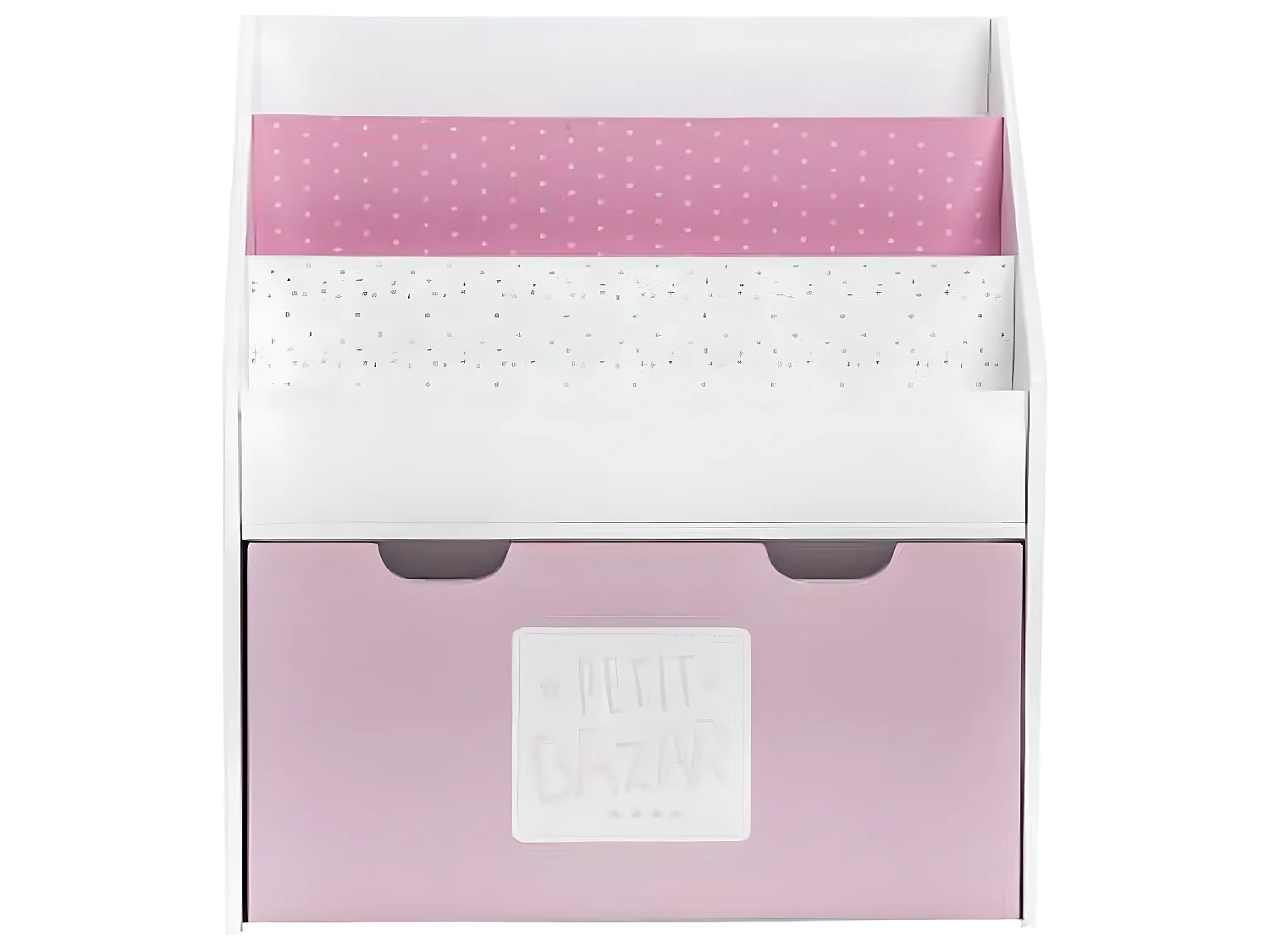 Bibliothèque coloris rose en bois pour fille - Dim : L62,50 x l30 x H70 cm