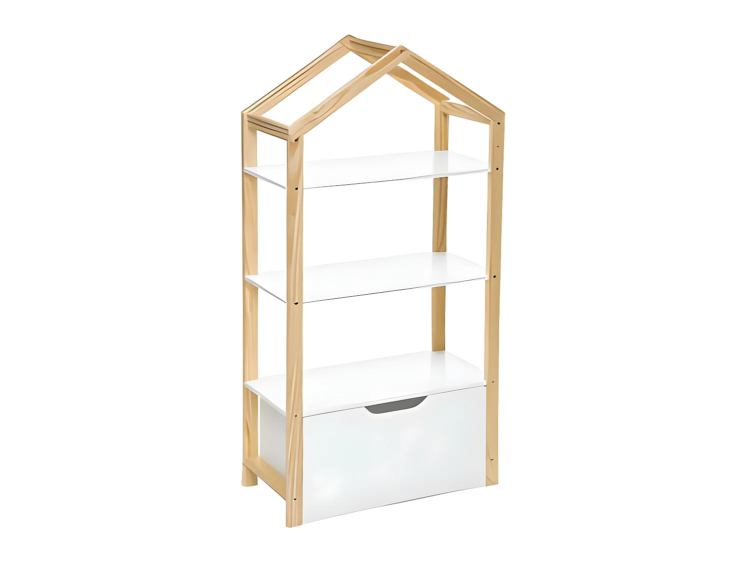 Bibliothèque / étagère en bois coloris blanc - longueur 60 x profondeur 30 x hauteur 120 cm
