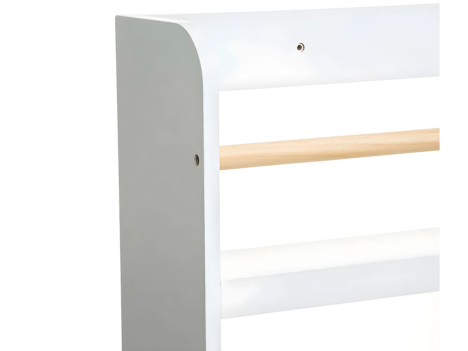 Bibliothèque enfant 4 étagères coloris blanc - Longueur 55 x Profondeur 15 x Hauteur 118 cm