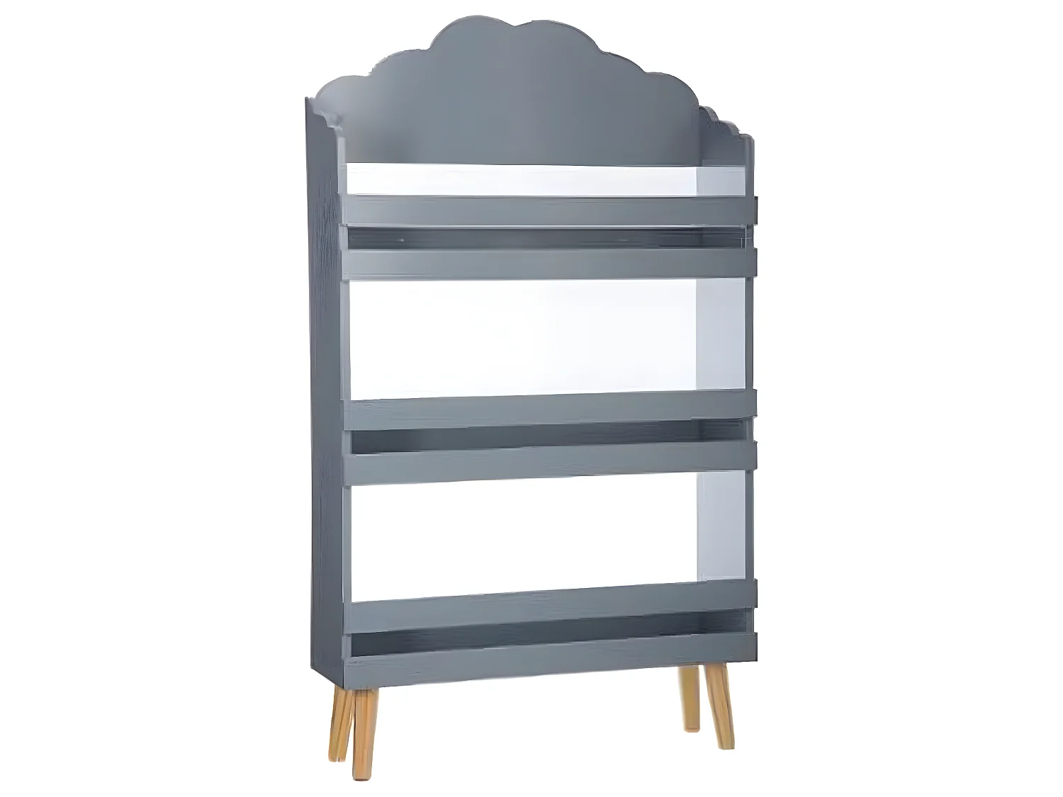 Bibliothèque coloris Gris en bois - Dim : L58 x l100 x H18 cm