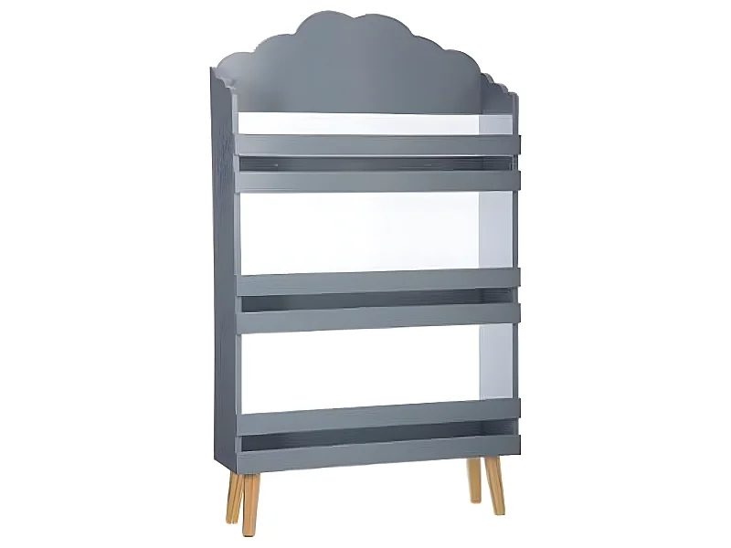 Bibliothèque coloris Gris en bois - Dim : L58 x l100 x H18 cm