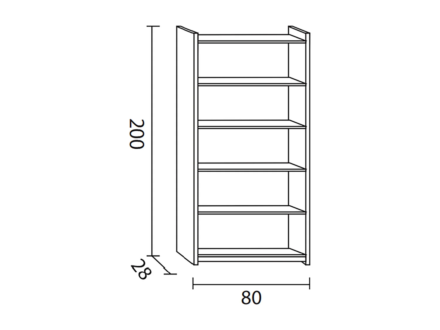 Étagère de rangement / bibliothèque 6 niveaux en pin massif coloris miel - Longueur 80 x Profondeur 28 x Hauteur 200 cm
