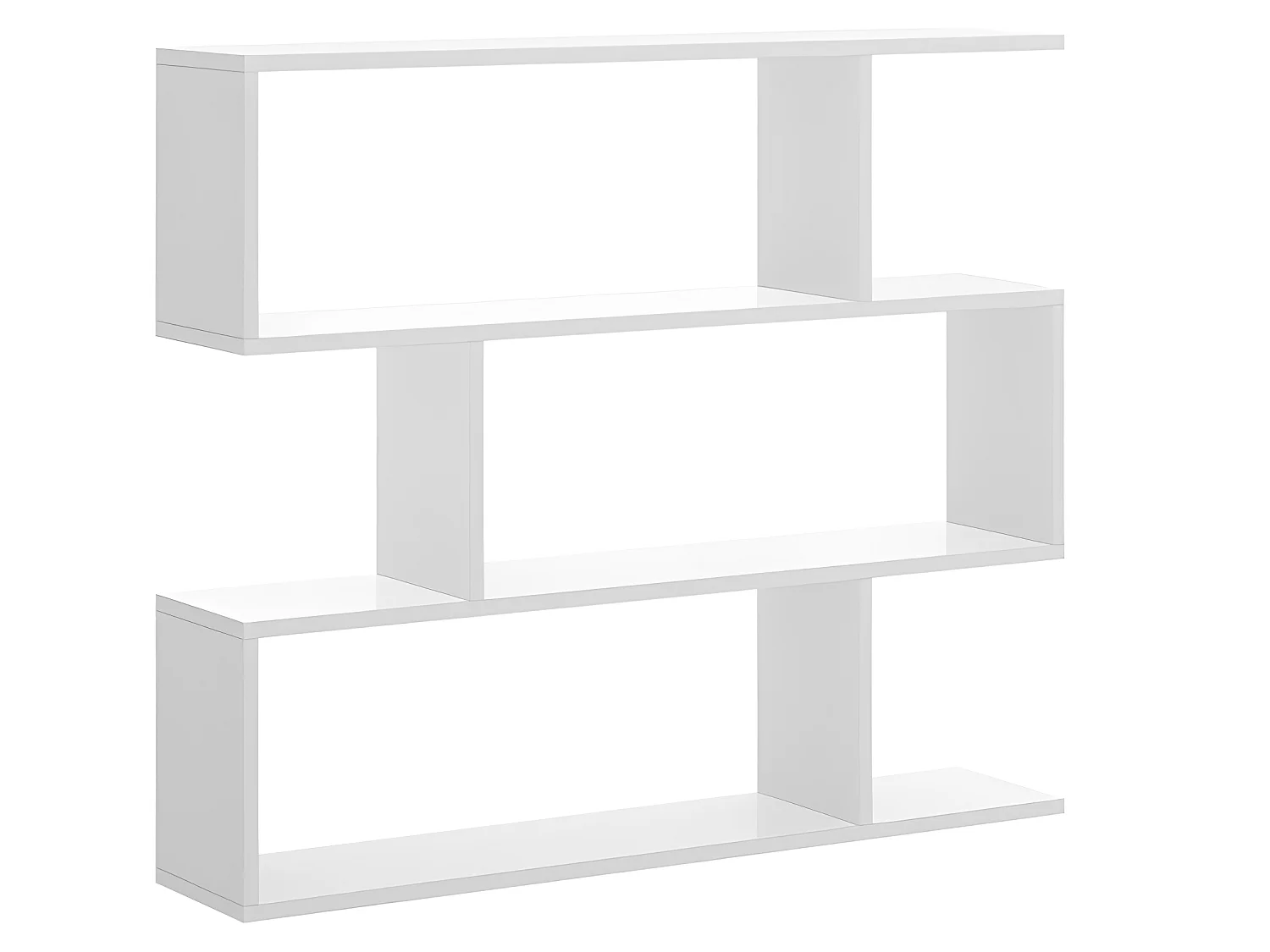 Étagère polyvalente Séparateur coloris blanc brillant - Longueur 110 x Profondeur 25 x Hauteur 96 cm