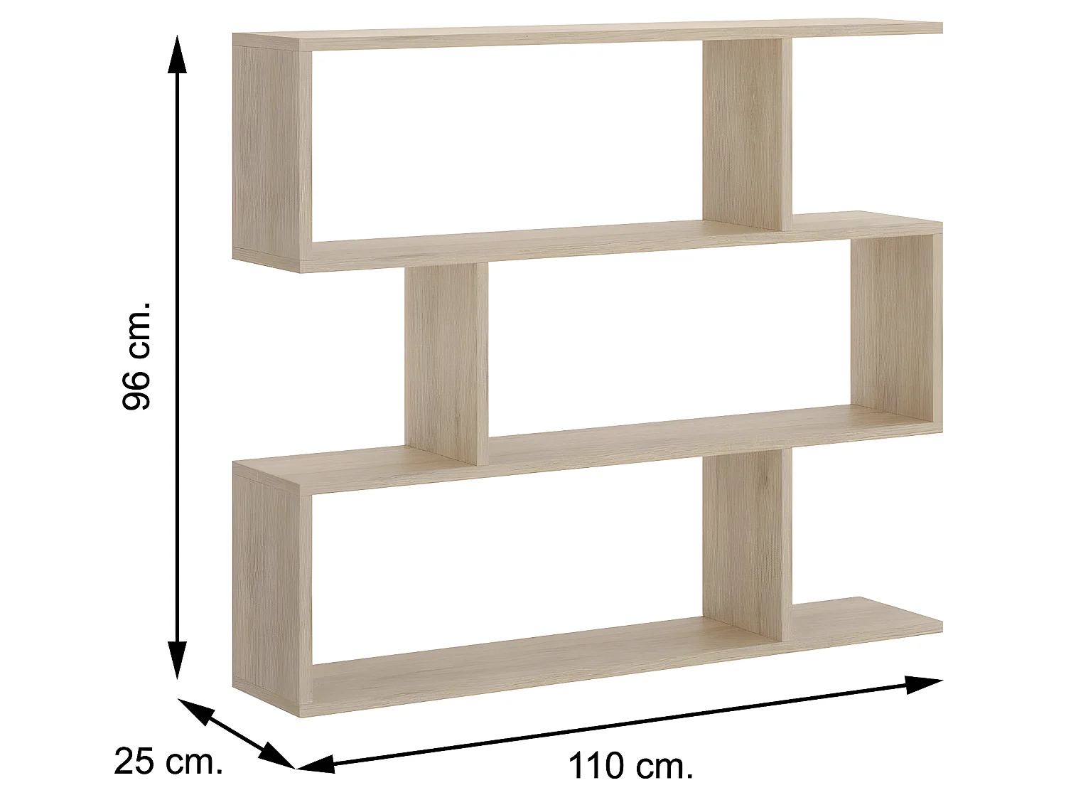 Étagère polyvalente Séparateur coloris naturel - Longueur 110 x Profondeur 25 x Hauteur 96 cm
