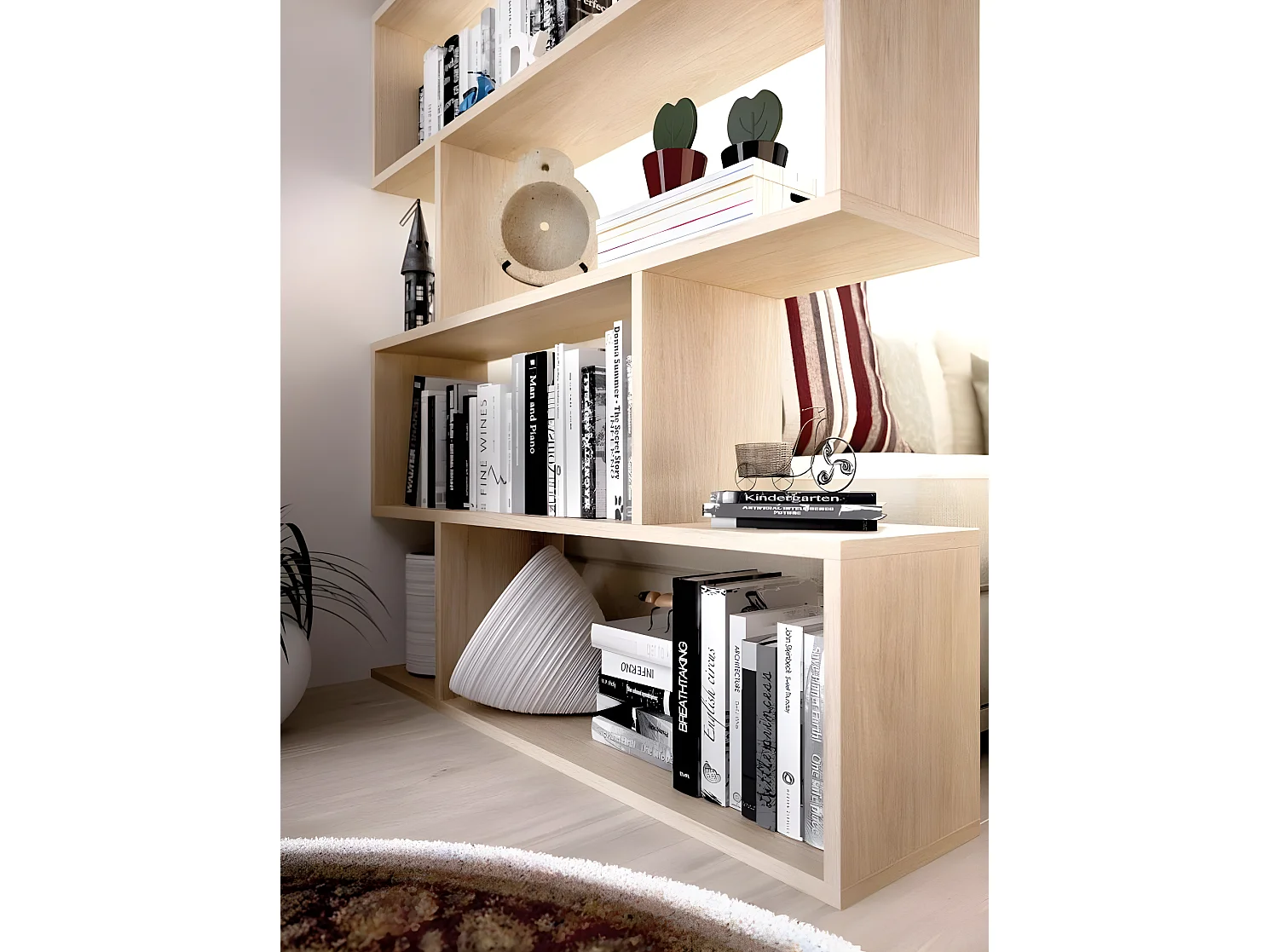 Étagère polyvalente Séparateur coloris naturel - Longueur 110 x Profondeur 25 x Hauteur 96 cm