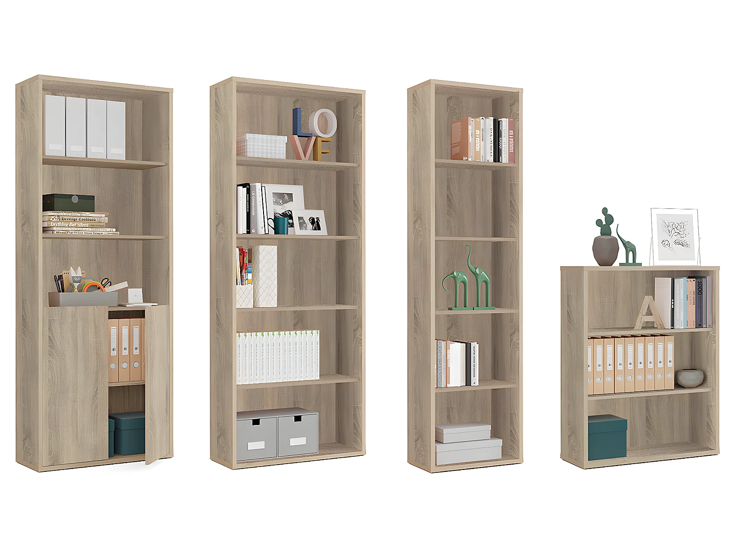 Étagère de bureau coloris Cambrian - Hauteur 99.5 x Longueur 75.5 x Profondeur 33 cm