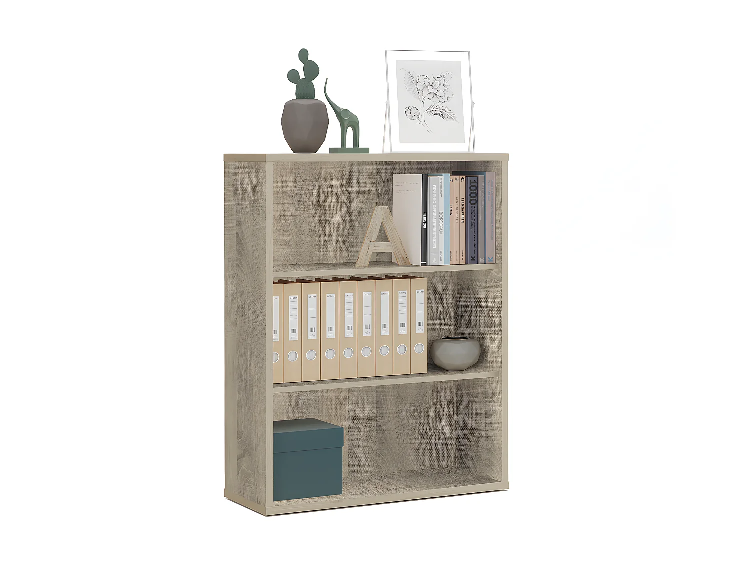 Étagère de bureau coloris Cambrian - Hauteur 99.5 x Longueur 75.5 x Profondeur 33 cm