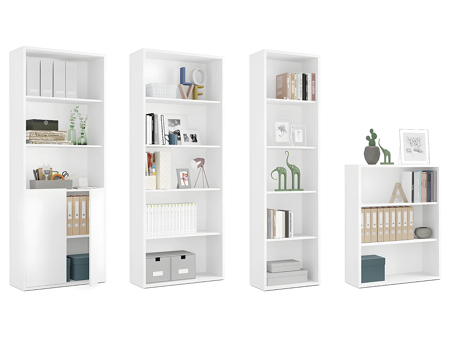 Étagère de bureau coloris blanc - Hauteur 99.5 x Longueur 75.5 x Profondeur 33 cm