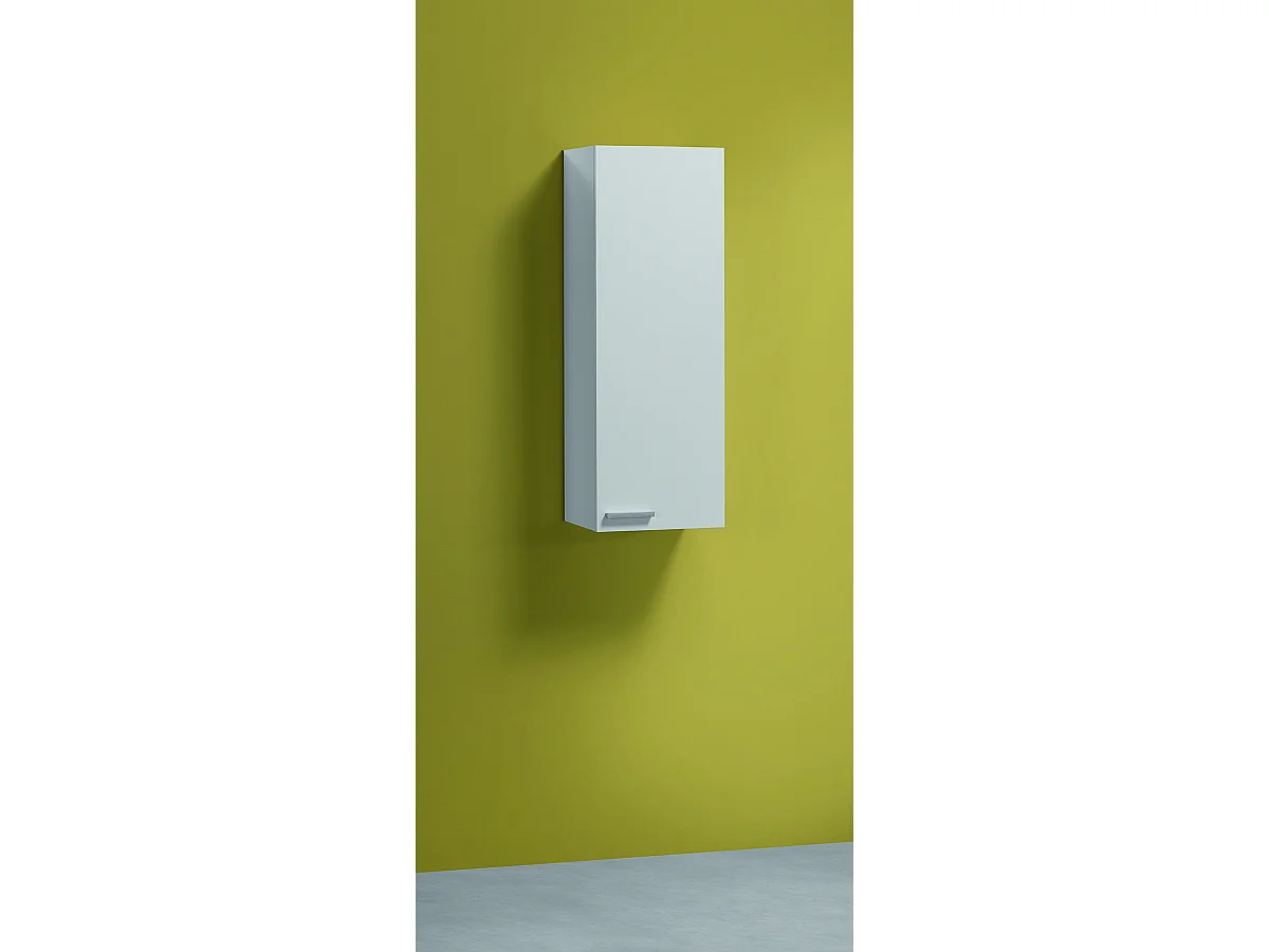 Colonne salle de bain Suspendue avec 1 Porte coloris blanc brillant - 85 x 30 x 25 cm