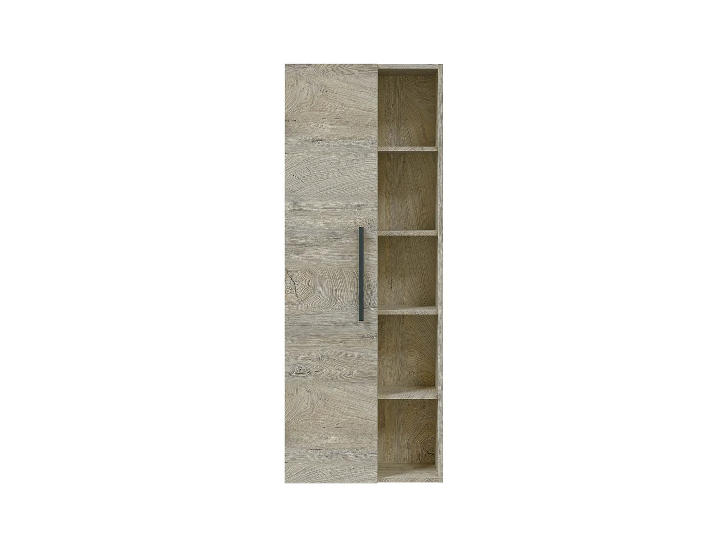 Colonne salle de bain Suspendue avec 1 porte coloris Alaska chêne à nœuds - Hauteur 135 x Longueur 51 x Profondeur 25 cm