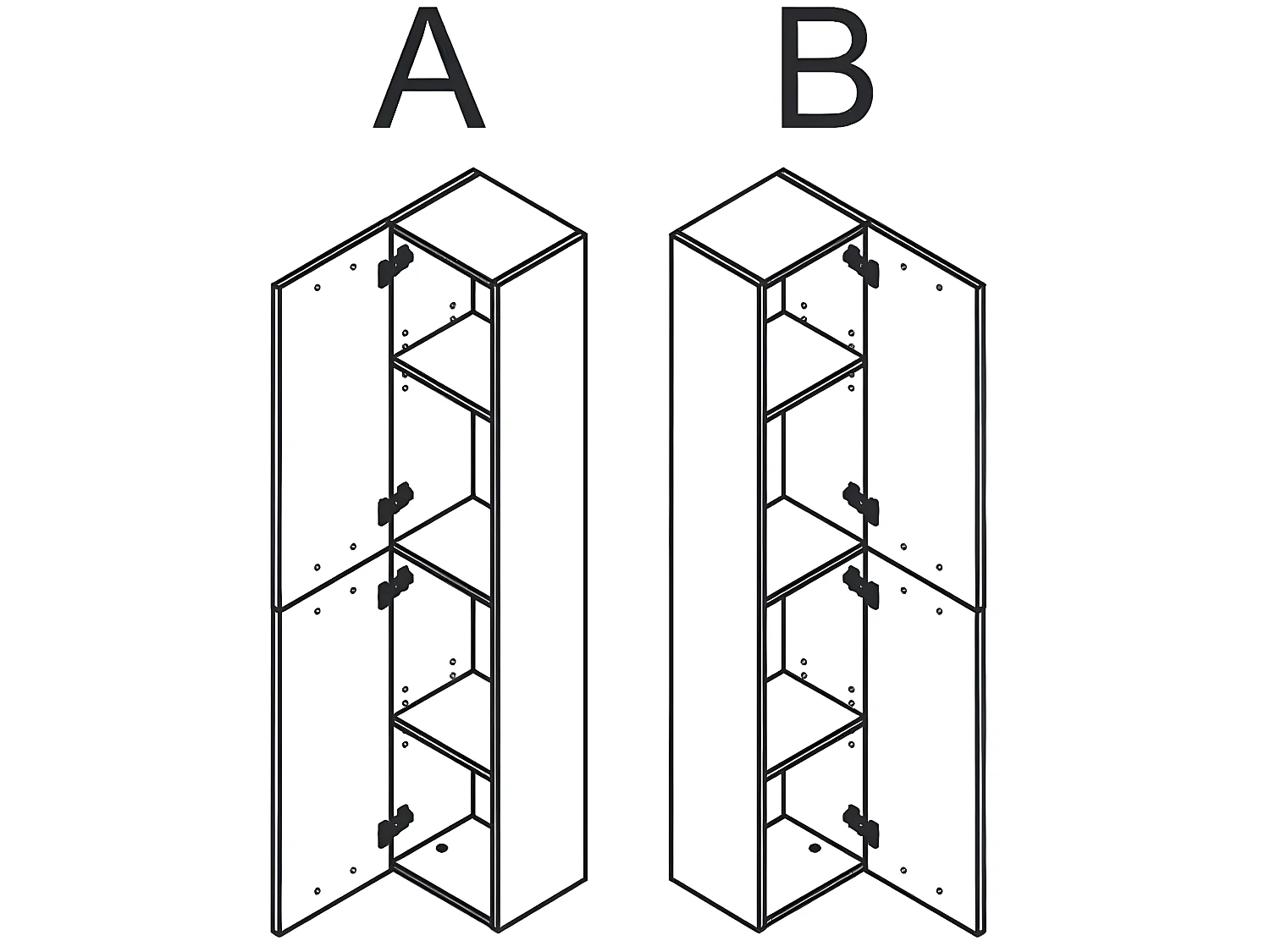 Colonne salle de bain Suspendue avec 2 Portes coloris Alaska chêne à nœuds - Hauteur 150 x Longueur 30 x Profondeur 25 cm