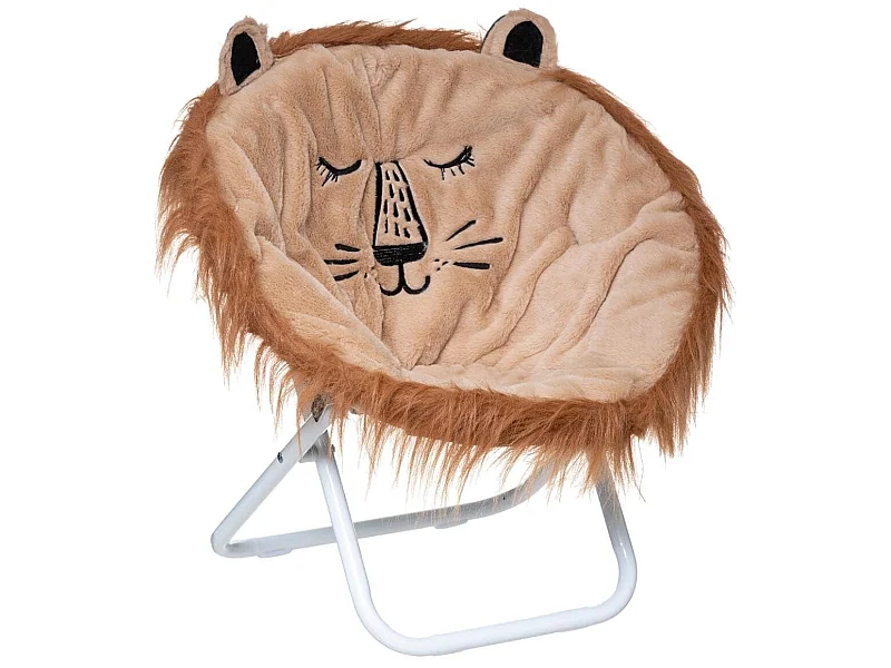 Fauteuil enfant pliant coloris marron - Longueur 50 x Profondeur 50 x Hauteur 50 cm