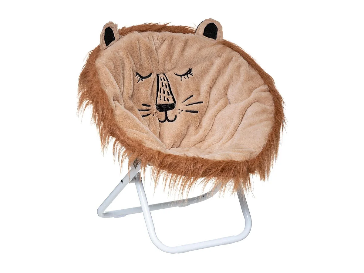 Fauteuil enfant pliant coloris marron - Longueur 50 x Profondeur 50 x Hauteur 50 cm