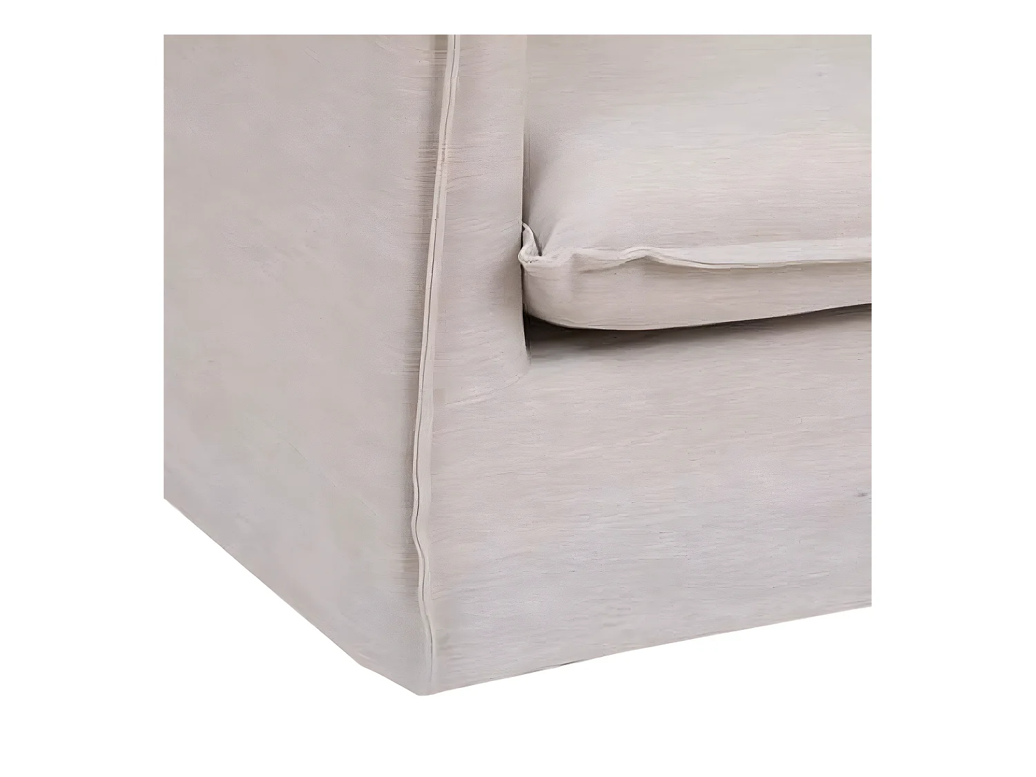 Fauteuil en PU / bois coloris beige - Longueur 117 x Profondeur 102 x Hauteur 72 cm