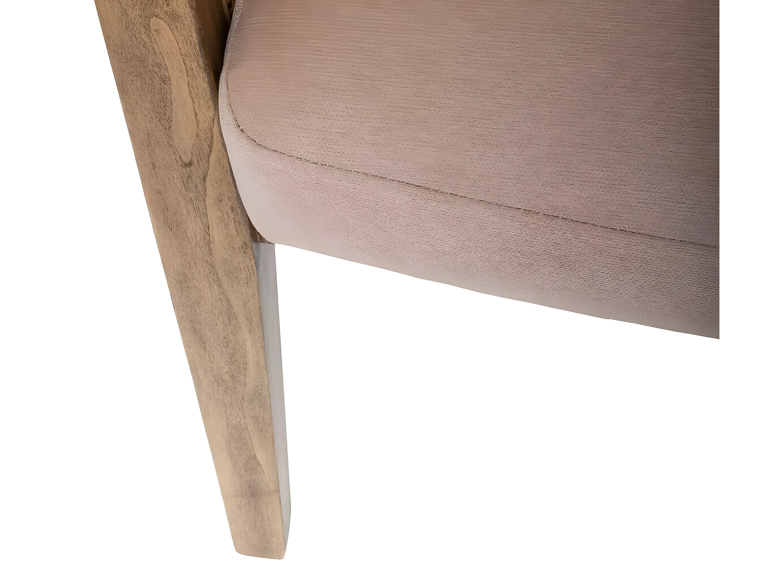 Fauteuil en peuplier et rotin coloris taupe - Longueur 62 x Profondeur 69 x Hauteur 78 cm