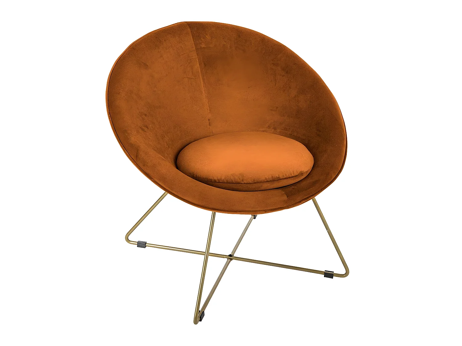 Lot de 2 fauteuils en velours Ambre - Longueur 76 x Profondeur 67 x Hauteur 73 cm