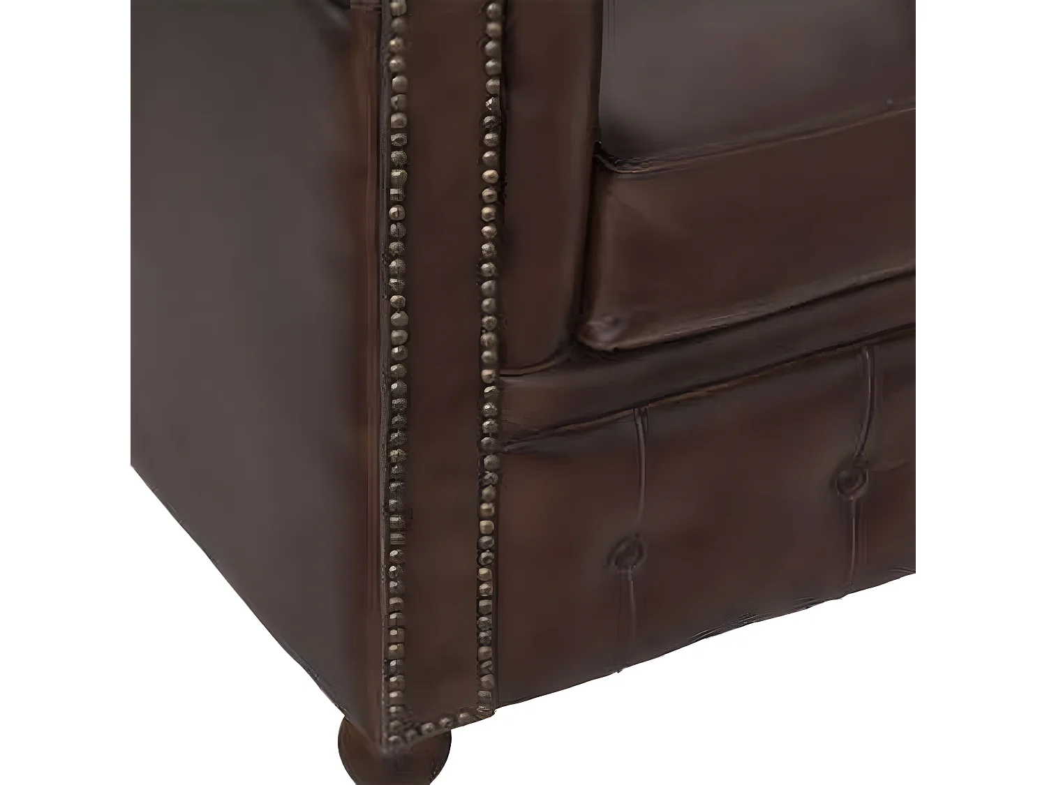 Fauteuil en cuir coloris marron - Longueur 93 x Profondeur 84 x Hauteur 74 cm