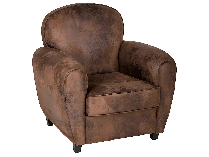 Fauteuil en mousse PU coloris marron - Longueur 81 x Profondeur 86 x Hauteur 81 cm