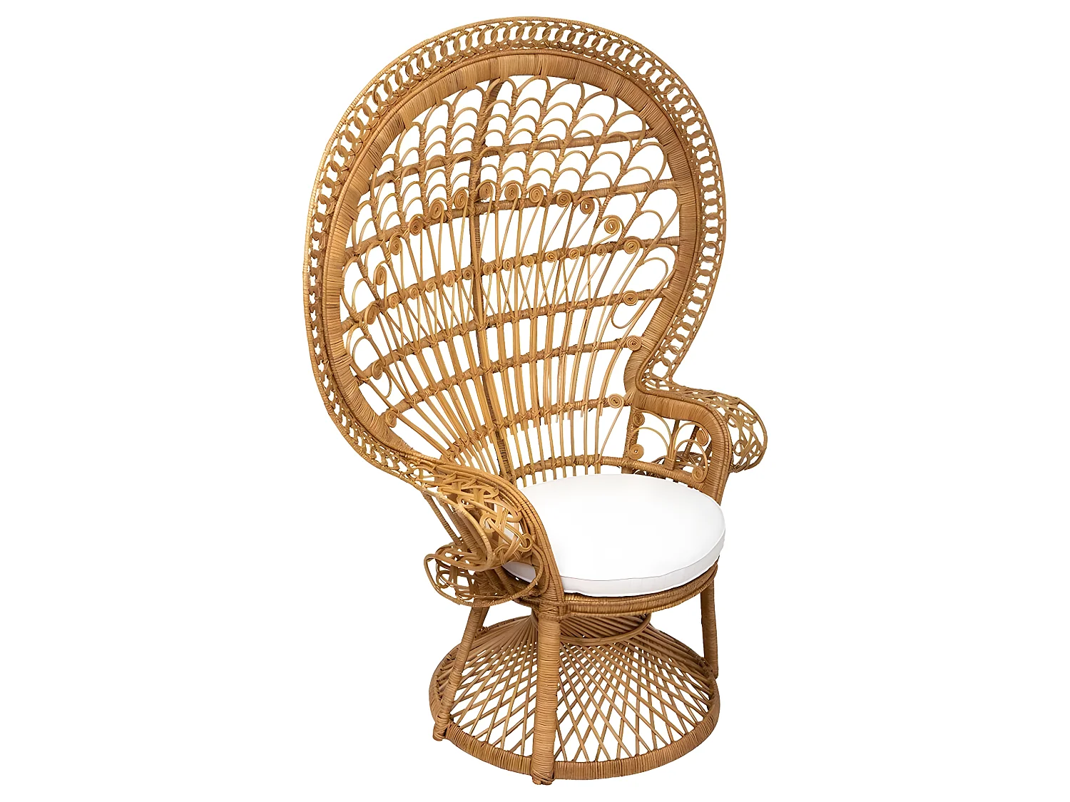 Fauteuil en rotin coloris naturel - L. 115 x P. 70 x H. 150 cm