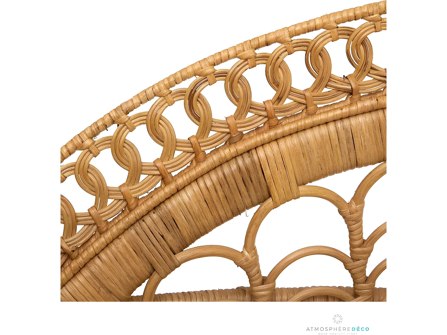 Fauteuil en rotin coloris naturel - L. 115 x P. 70 x H. 150 cm