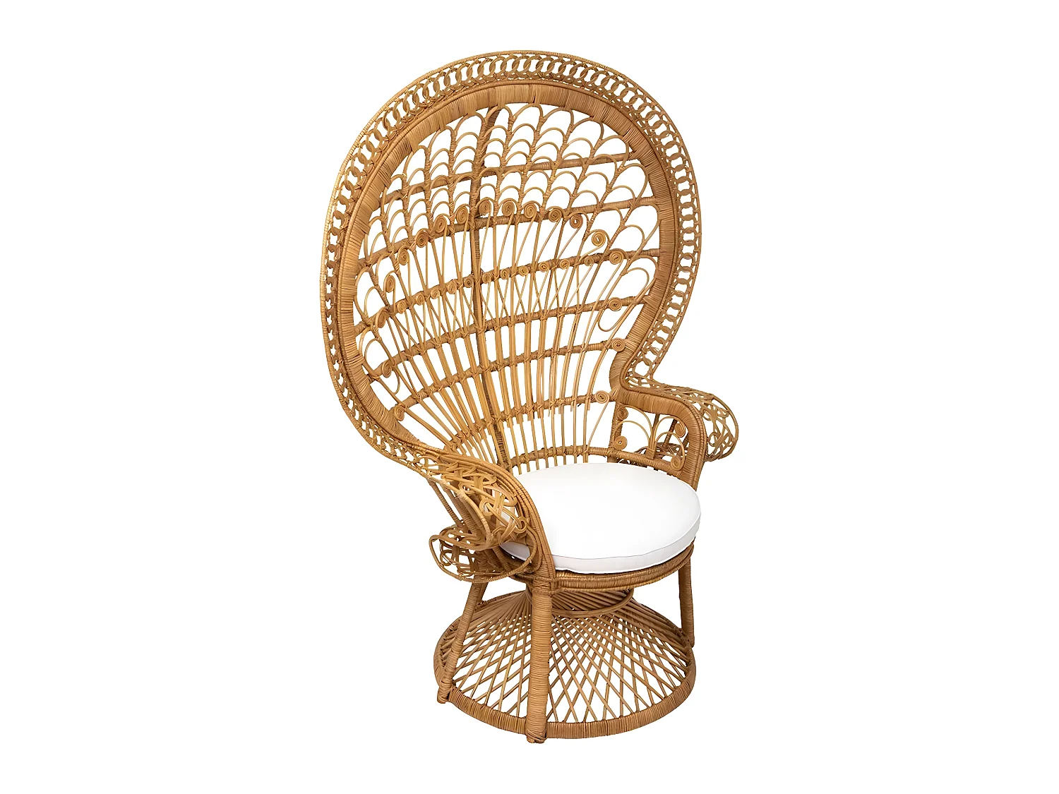 Fauteuil en rotin coloris naturel - L. 115 x P. 70 x H. 150 cm