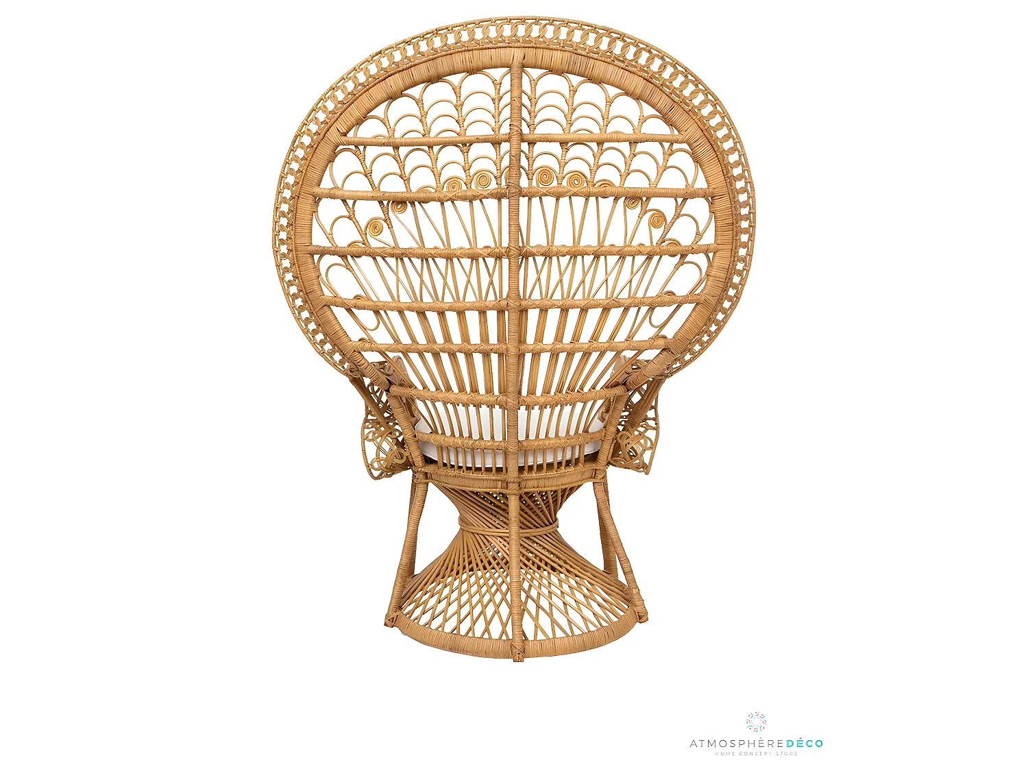 Fauteuil en rotin coloris naturel - L. 115 x P. 70 x H. 150 cm