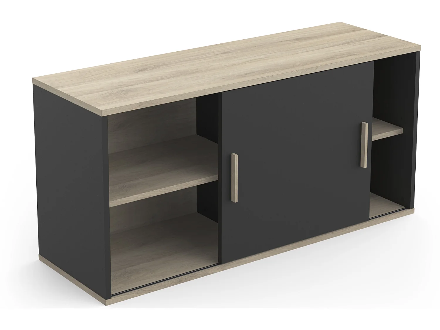 Meuble haut coloris chêne kronberg / noir - longueur 120 x profondeur 39 x hauteur 60 cm