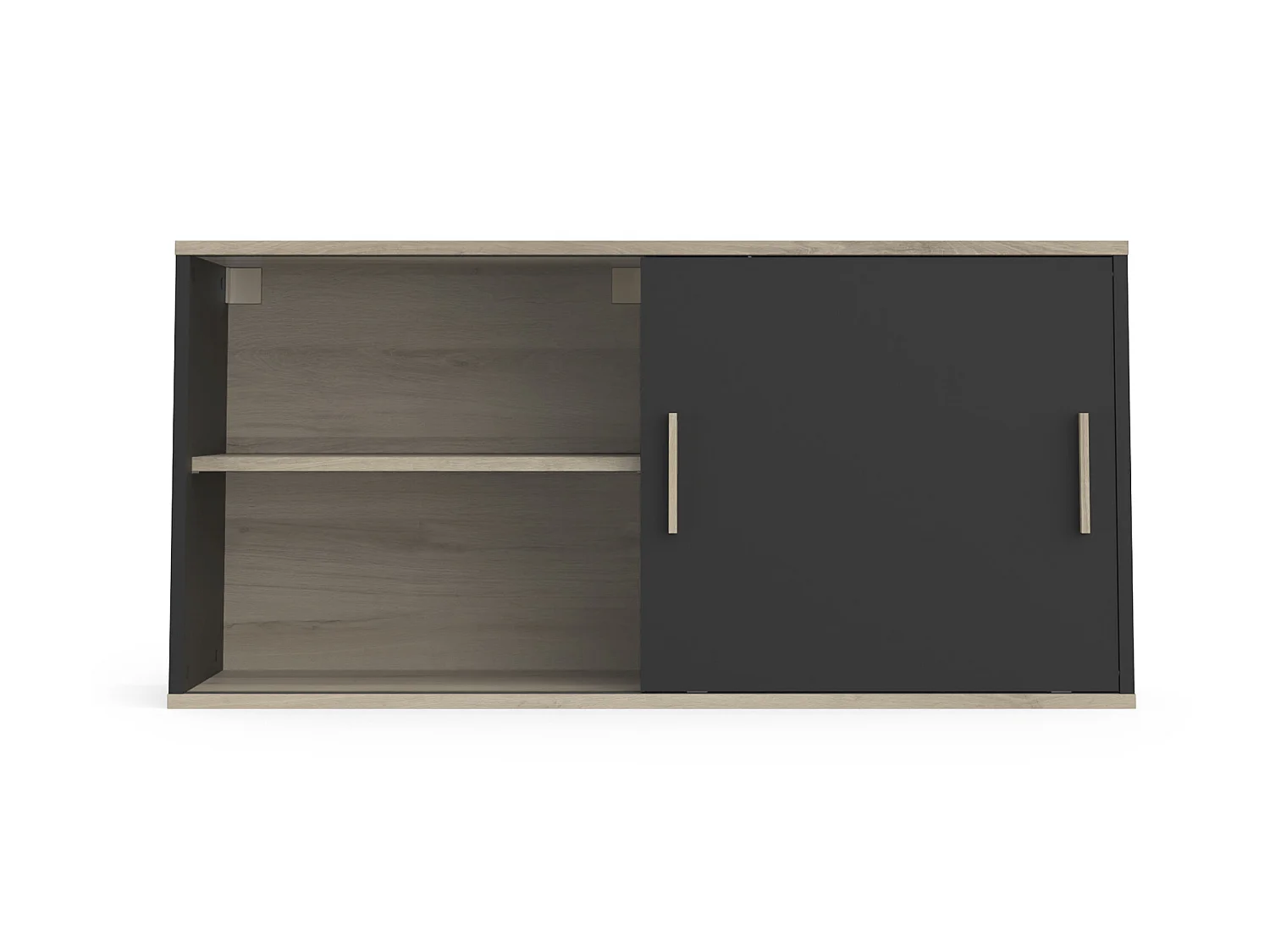 Meuble haut coloris chêne kronberg / noir - longueur 120 x profondeur 39 x hauteur 60 cm