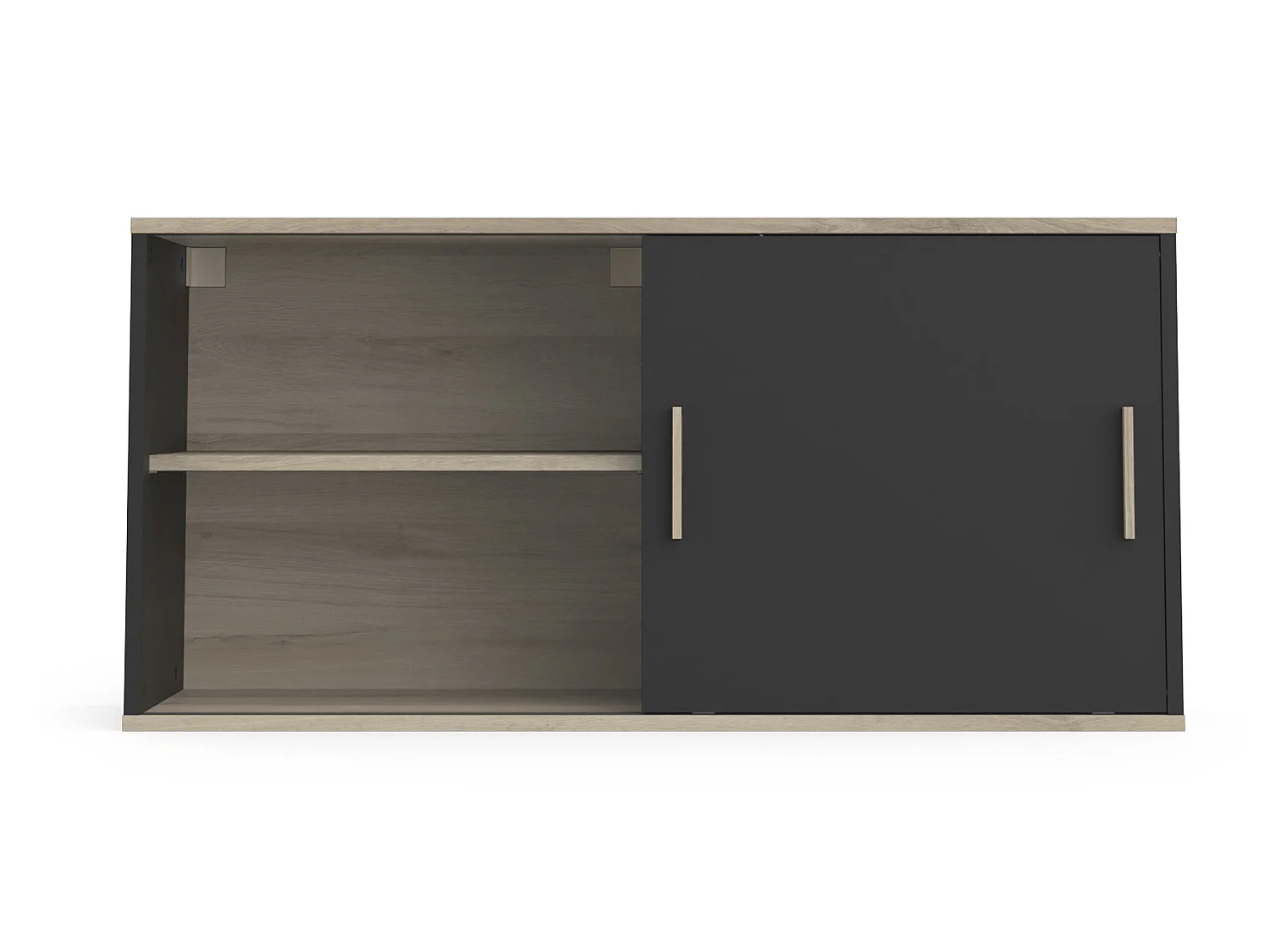 Meuble haut coloris chêne kronberg / noir - longueur 120 x profondeur 39 x hauteur 60 cm