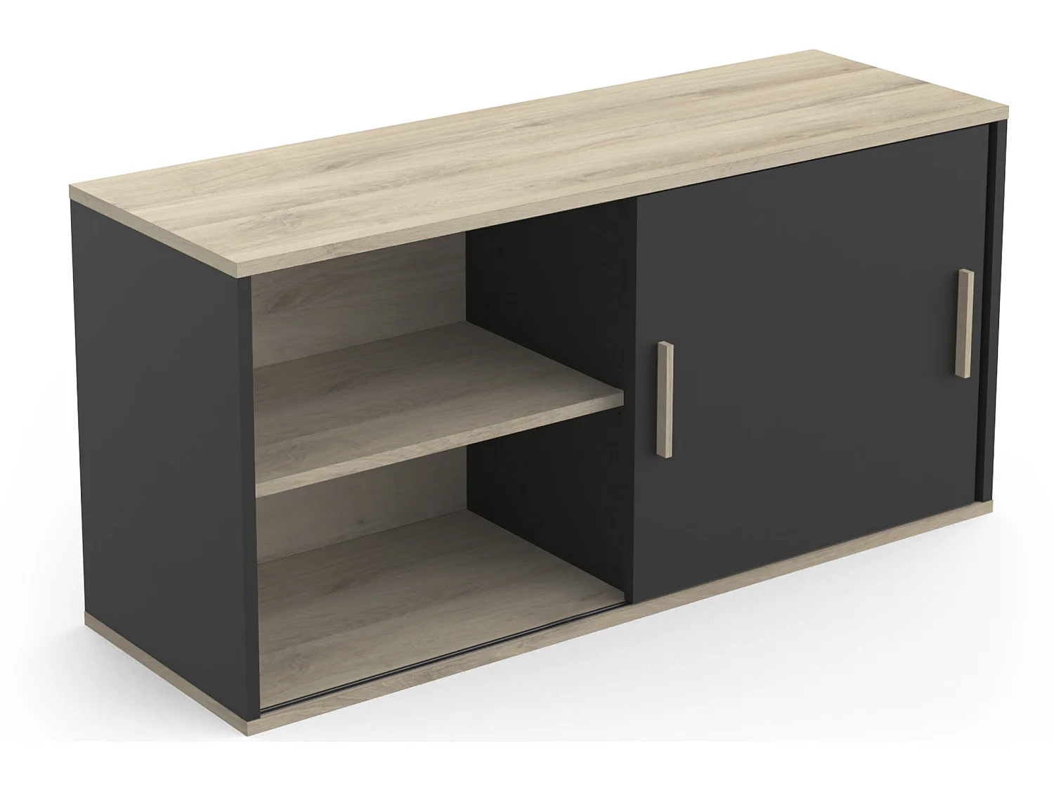 Meuble haut coloris chêne kronberg / noir - longueur 120 x profondeur 39 x hauteur 60 cm