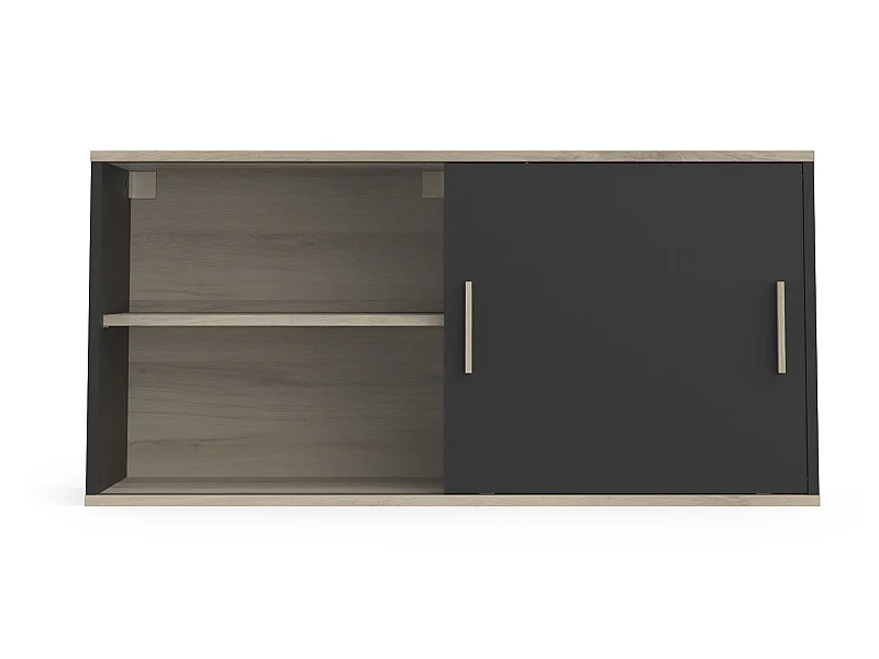 Meuble haut coloris chêne kronberg / noir - longueur 120 x profondeur 39 x hauteur 60 cm