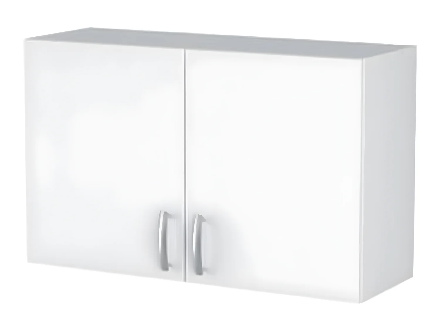 Meuble haut 2 portes coloris blanc, L100 x H60 x P28 cm
