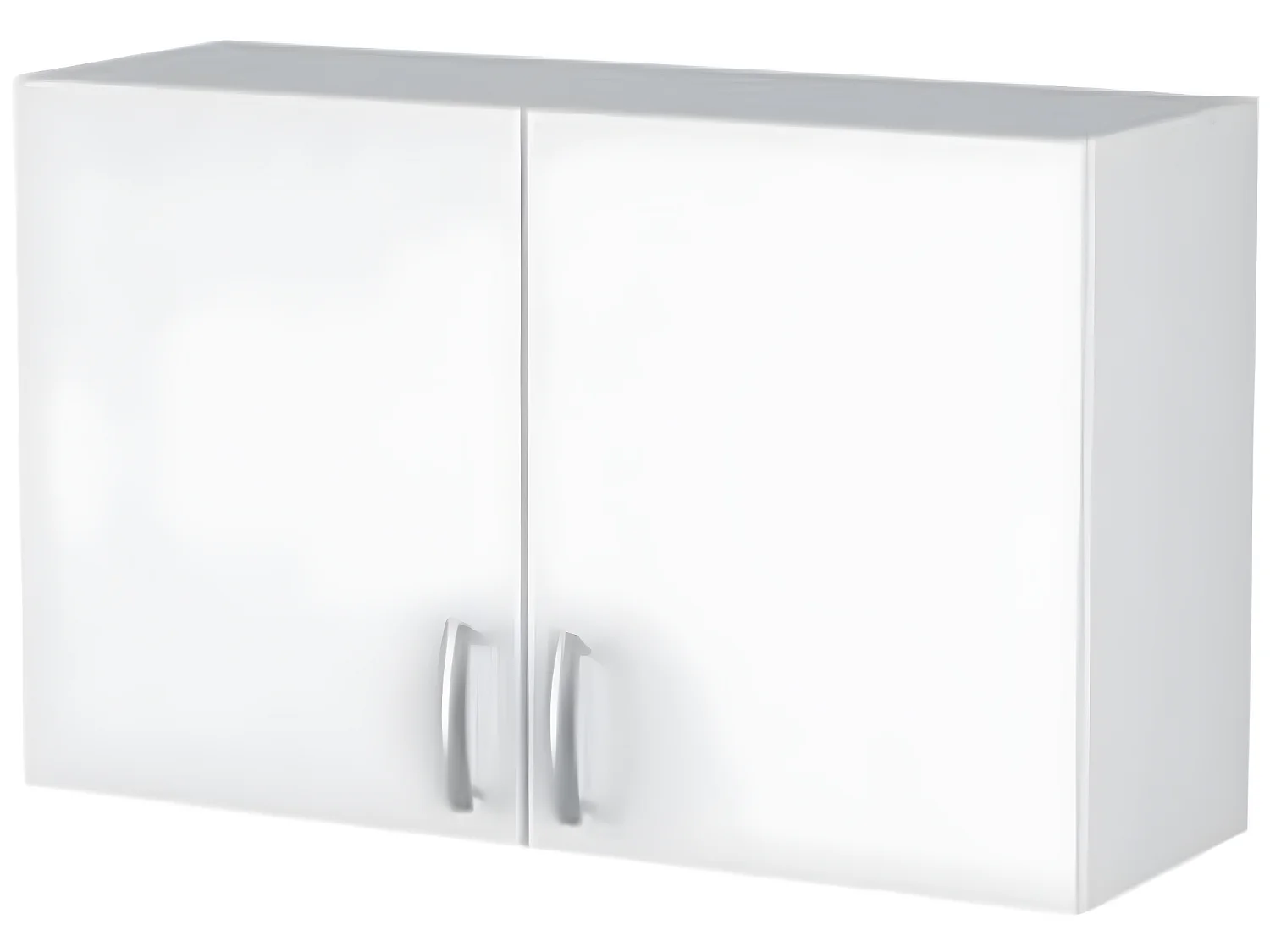 Meuble haut 2 portes coloris blanc, L100 x H60 x P28 cm