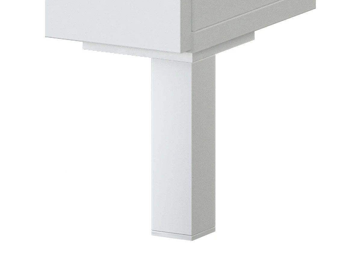 Buffet meuble cuisine 4 portes + tiroir coloris blanc artic / chêne canadien - Hauteur 186 cm x Longueur 72 cm x Profondeur 40 cm