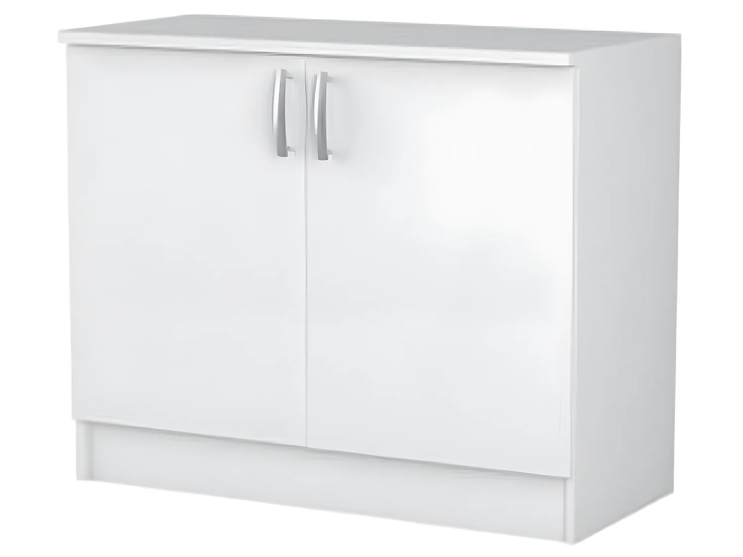 Meuble haut 2 portes coloris blanc, L100 x H84 x P60 cm