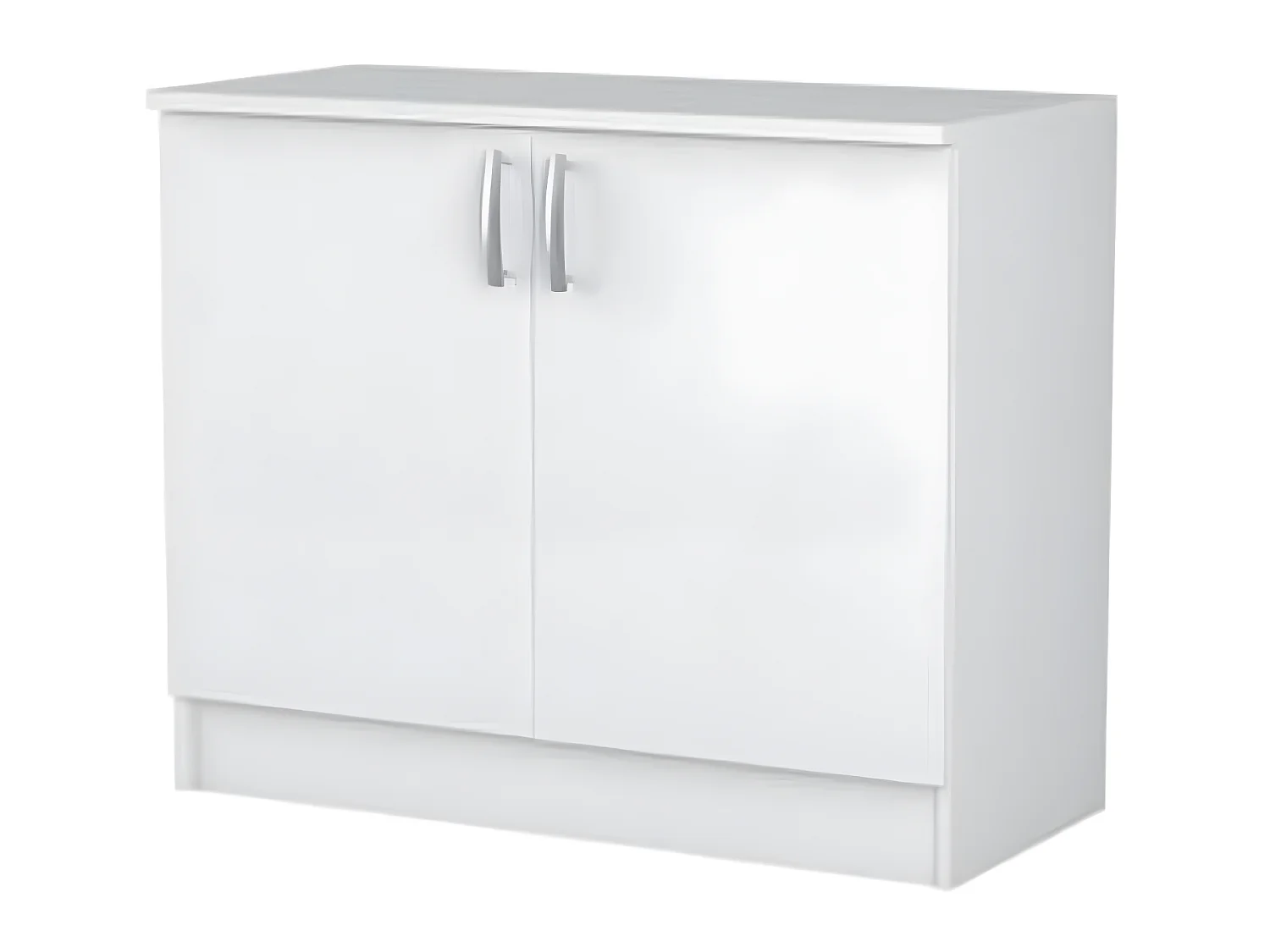 Meuble haut 2 portes coloris blanc, L100 x H84 x P60 cm
