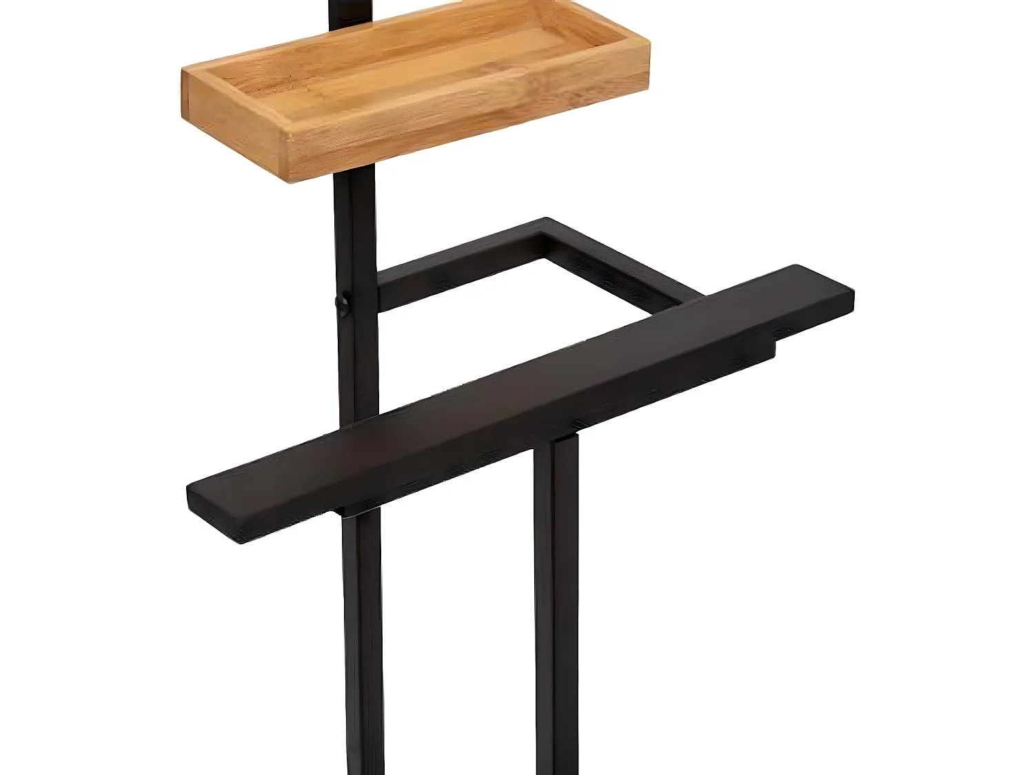 Valet de nuit double en métal et bambou - L.40.3 x P.22 x H.114,5 cm