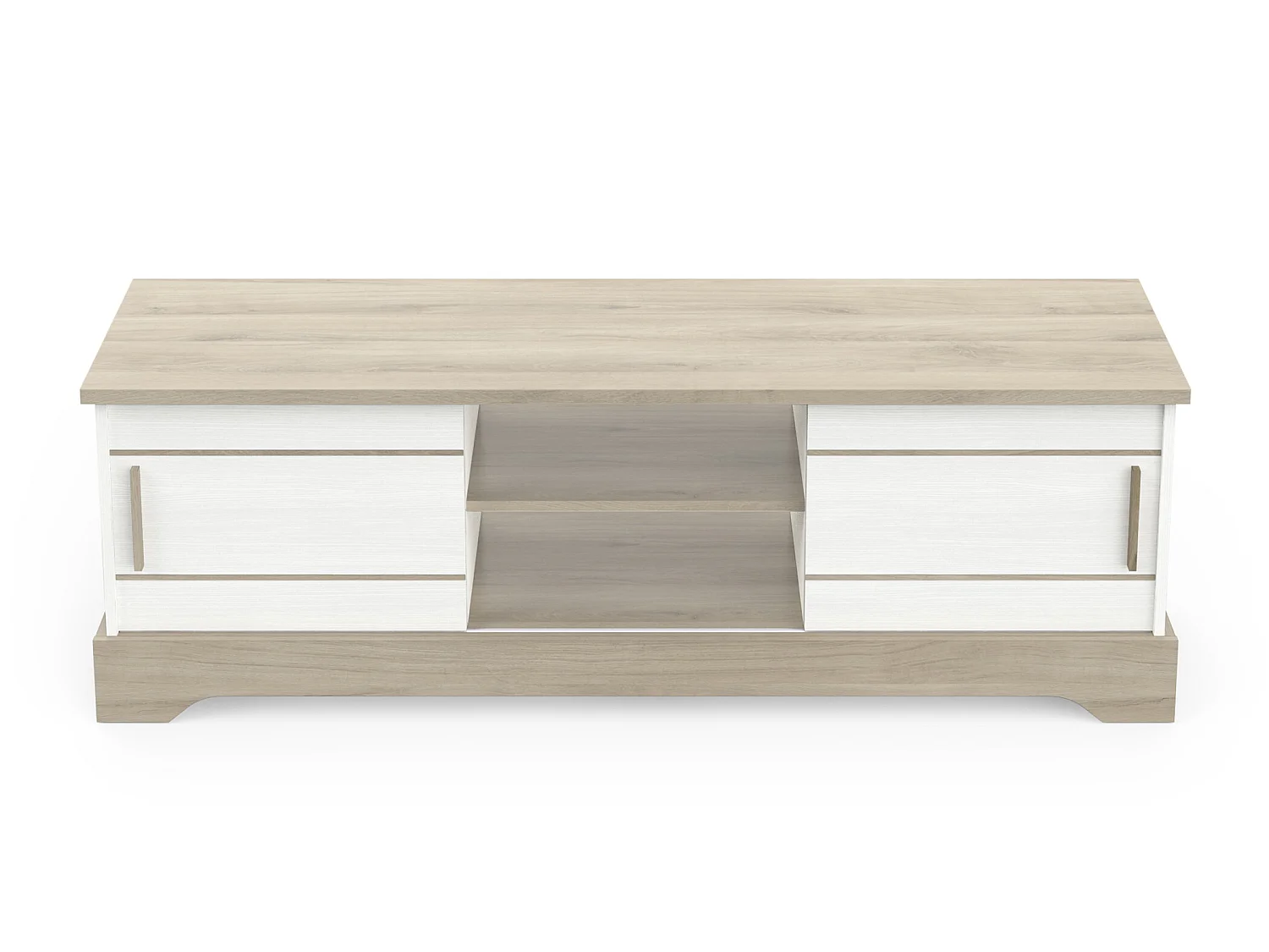 Banc TV coloris chêne kronberg / blanc - longueur 150 x profondeur 45 x hauteur 50 cm