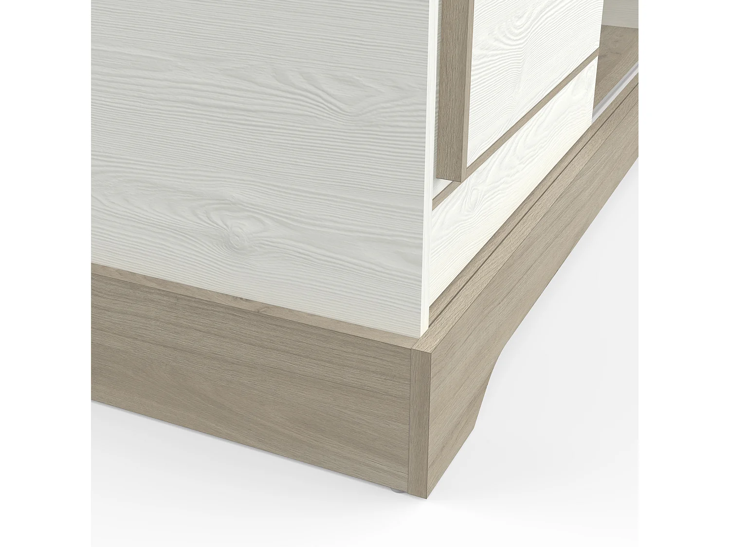 Banc TV coloris chêne kronberg / blanc - longueur 150 x profondeur 45 x hauteur 50 cm