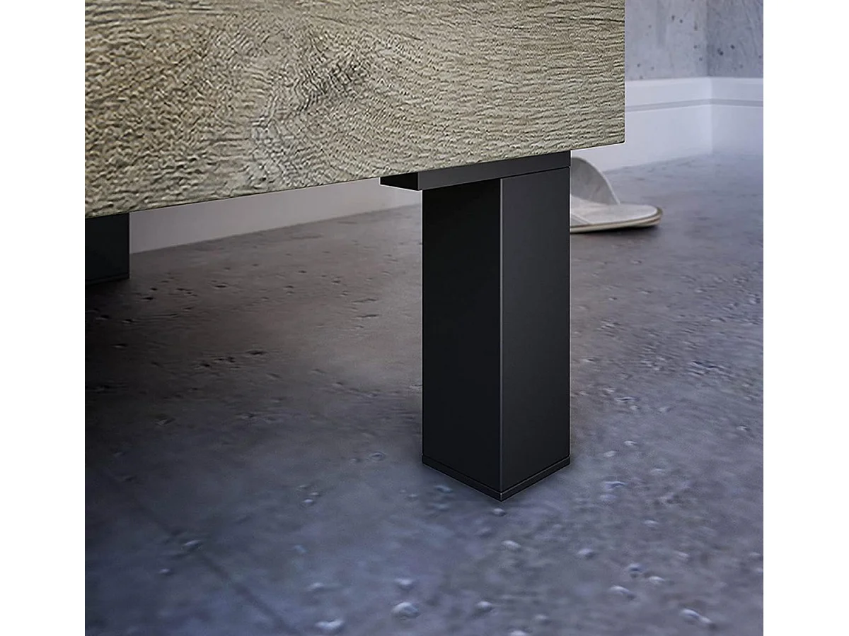 Meuble salle de bain sous vasque avec 2 Tiroirs + 1 Miroir coloris Alaska chêne - Longueur 80 x Profondeur 45 x Hauteur 86 cm