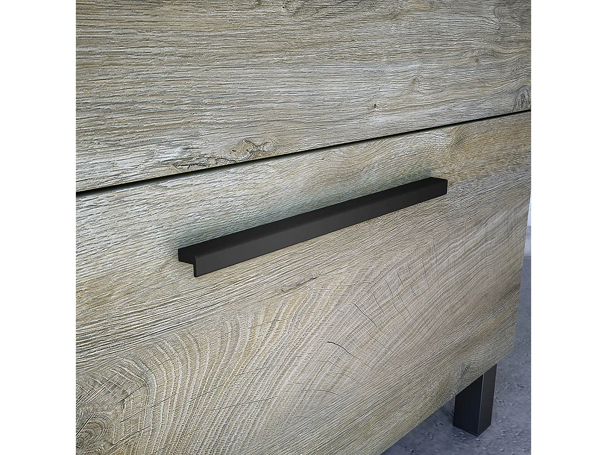 Meuble salle de bain sous vasque avec 3 Tiroirs + 1 Miroir coloris Alaska chêne - Longueur 80 x Profondeur 45 x Hauteur 86 cm