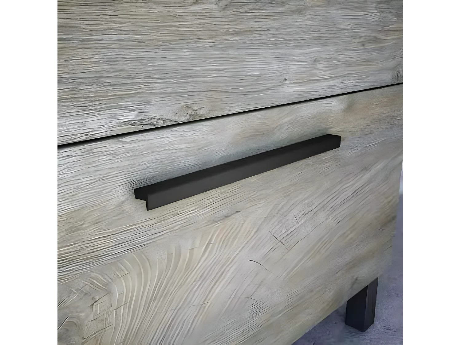 Meuble sous vasque de salle de bain Suspendu 60 cm avec 2 tiroirs + Miroir - Hauteur 57 x Longueur 60 x Profondeur 45 cm